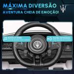 Carro Elétrico para Crianças Maserati Gran Turismo Folgore 12V Controlo Remoto Faróis Buzina e Música MP3 98x59x43 cm Branco