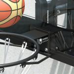 Tabela de Basquetebol de Parede para Interior e Exterior com Painel Inquebrável de 110x75 cm e Rede Resistente a Rasgos Preto