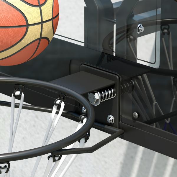 Tabela de Basquetebol de Parede para Interior e Exterior com Painel Inquebrável de 110x75 cm e Rede Resistente a Rasgos Preto