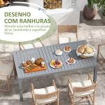 Mesa de Jardim Extensível Mesa de Terraço Retangular para 6 - 8 Pessoas Capacidade 50 kg 180/240x94x73 cm Cinza Escuro