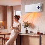 Aquecedor Elétrico de Parede 2000W com 3 Modos, Wi - Fi, Ecrã LED, Termóstato, Temporizador e Oscilação Branco