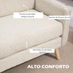 Sofá de 2 Lugares Estofado em Veludo Sofá de Sala de Estar Moderno com Apoio para os Braços e 114x71x82 cm Beige
