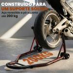 Cavalete para Mota Suporte Traseiro Universal de Aço com Suportes em U e L para Roda 10" 17" 18" Carga 200 kg Preto