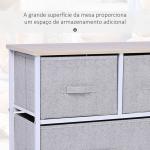 Cómoda com 5 Gavetas de Tecido Cómoda para Quarto Estrutura Metálica 100x30x54 cm Cinzento