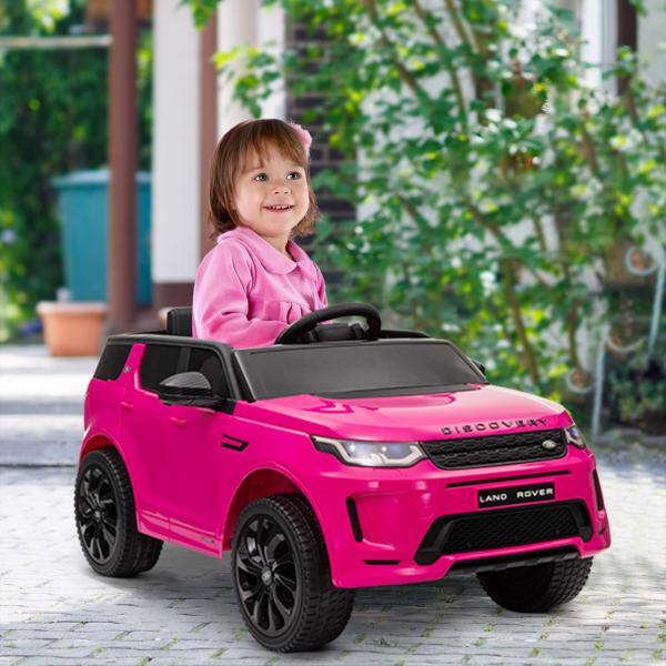 Carro Elétrico para Crianças com Licença Land Rover Discovery Sport Bateria 12V Faróis Buzina e Música 106x65,5x51 cm Rosa