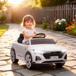 Carro Elétrico para Crianças Carro Audi Q8 Etron Sportback Infantil 12V Faróis Buzina e Música 98x49,5x43 cm Branco
