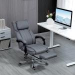 Cadeira de Escritório com 6 Pontos de Massagem com Vibração Reclinável com Altura Ajustável 65x61x101 - 113 cm Cinza