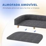 Sofá para Cães Cama Elevada para Cães Estofada com Almofada Lavável e Pés de Madeira de Pinho 98x67x25 cm Cinza Escuro