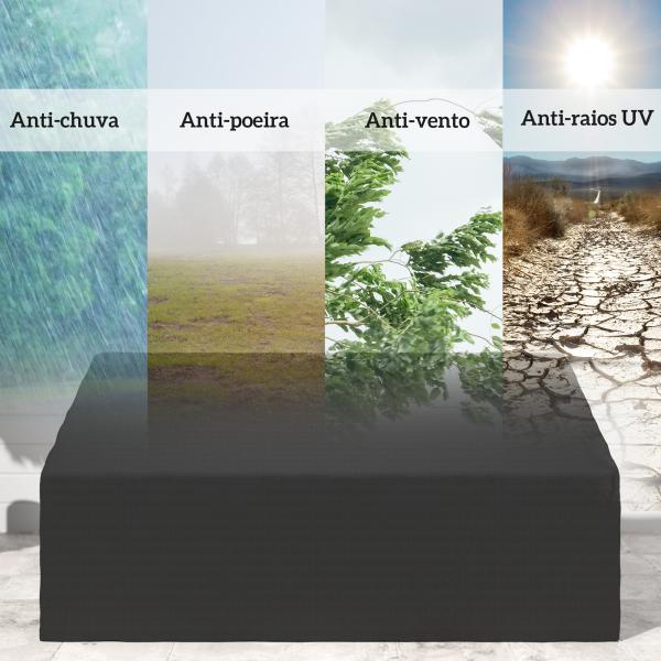 Capa Protetora para Móveis de Jardim 218x111x63 - 101 cm Cobertura de Móveis de Tecido Oxford 600D Impermeável para Sofás Bancos