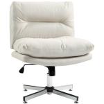 Cadeira de Escritório com Altura Ajustável Função Basculante Base Cruzada e Assento Amplo Cadeira para Estúdio 65x65x84 - 94 cm Cinza Claro