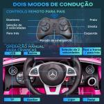Carro Elétrico Mercedes SLC 300 12V para Crianças de 3 - 6 Anos com Controlo Remoto Faróis LED Buzina Música TF USB e Abertura da Porta 3 - 5km/h 107x62,5x44cm Rosa