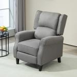 HOMOM Poltrona Reclinável Poltrona Relax com Reclinação Manual até 160° e Apoio para os Pés Retráteis 77x88x102 cm Cinza