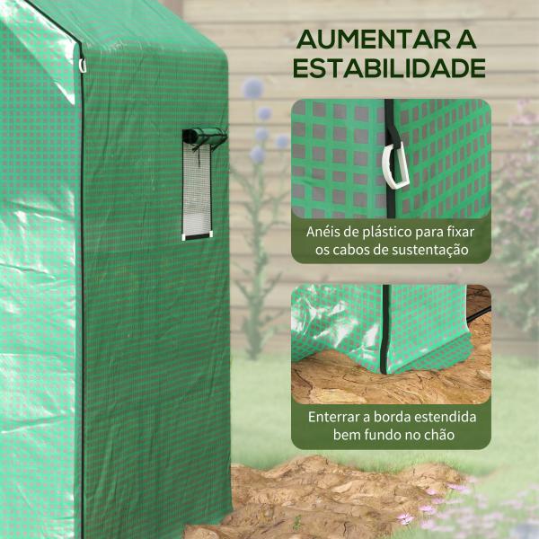 Cobertura de Substituição para Estufa 140x143x190 cm com Janela Porta Anti - UV Proteção de Plantas para Jardim Verde