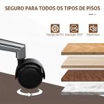 Cadeira de Escritório com Rodas Estofada em PU com Assento Largo e Curvado Altura Ajustável Preto
