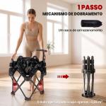 Trampolim de Fitness Dobrável 104 cm com Barra Ajustável em 3 Alturas e Bolsa de Transporte Preto