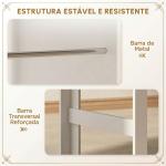 Mesa de Bar de Bistrô com 3 Prateleiras com Suporte Estilo Moderno para Cozinha e Sala de Jantar 112x57x106 cm Branco