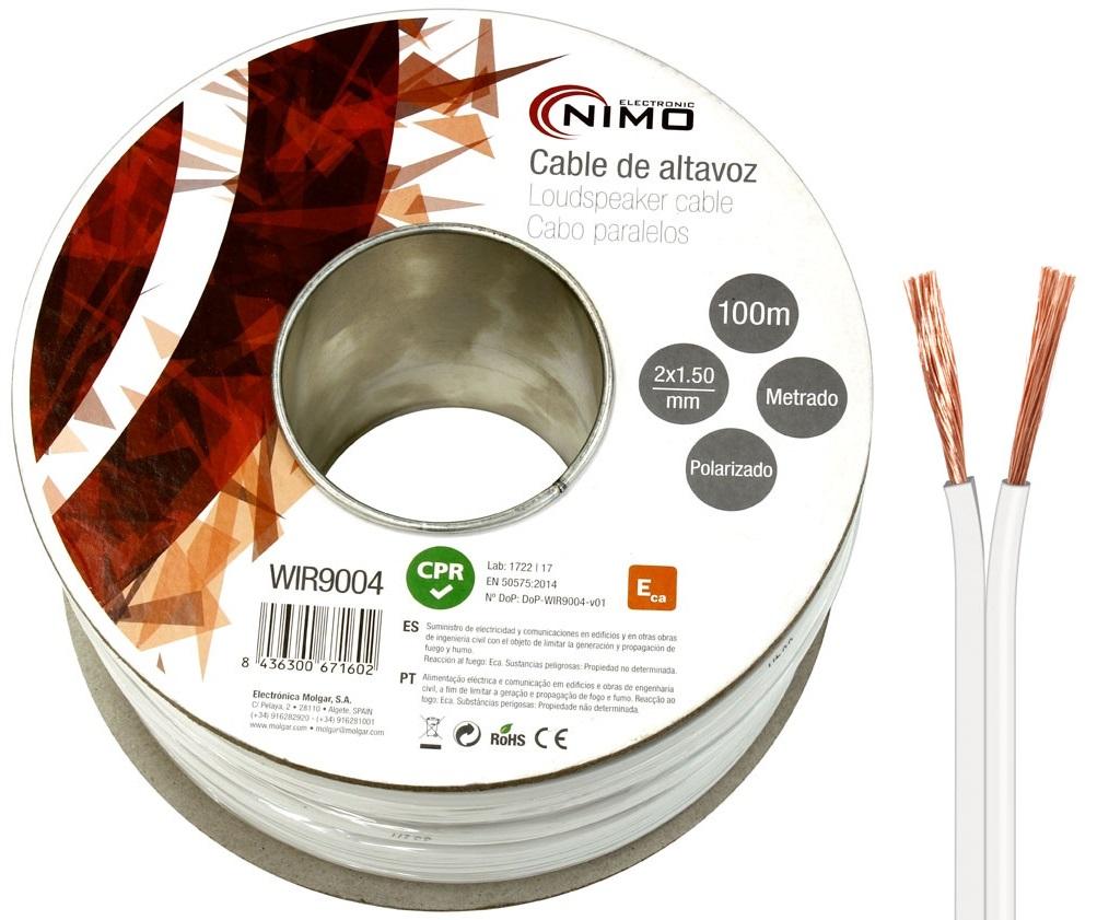 Bobine Cabo Coluna Branco 2x 1,50 mm² (100 mts) - NIMO