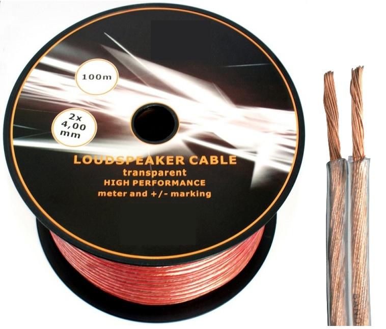 Bobine Cabo Coluna 2x 4mm² Transparente (100 mts)