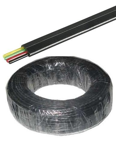 Bobine Cabo Telefone 4 Condutores Espalmado (100 mts) - Preto