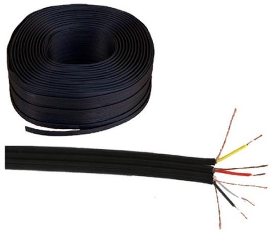 Bobine Cabo Audio e Video Paralelo 4 Condutores + 4 Malhas Preto (100 mts)