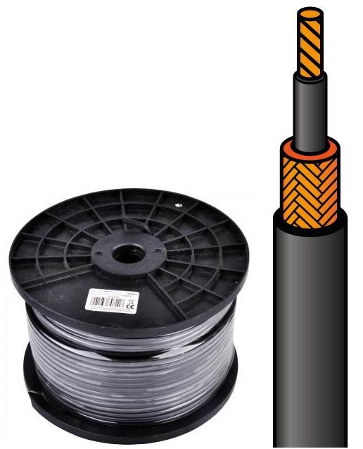 Bobine Cabo Microfone (6mm) Mono 1 Condutor + Malha (100 mts)