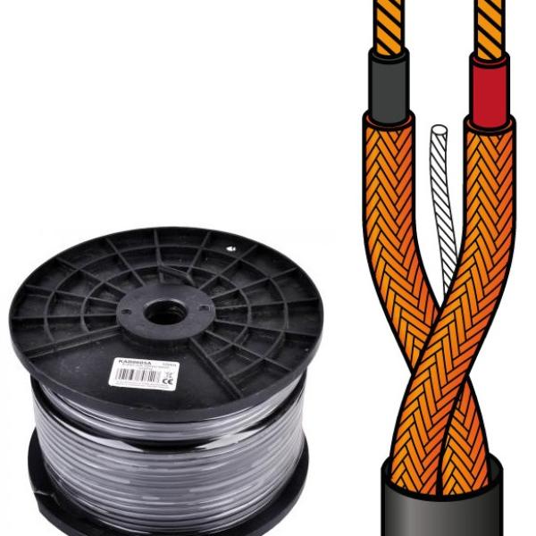 Bobine Cabo Microfone Stereo 2 Condutores + Malha (100 mts)