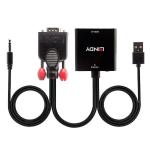 Adaptador VGA para HDMI com Áudio LINDY 38284 Preto