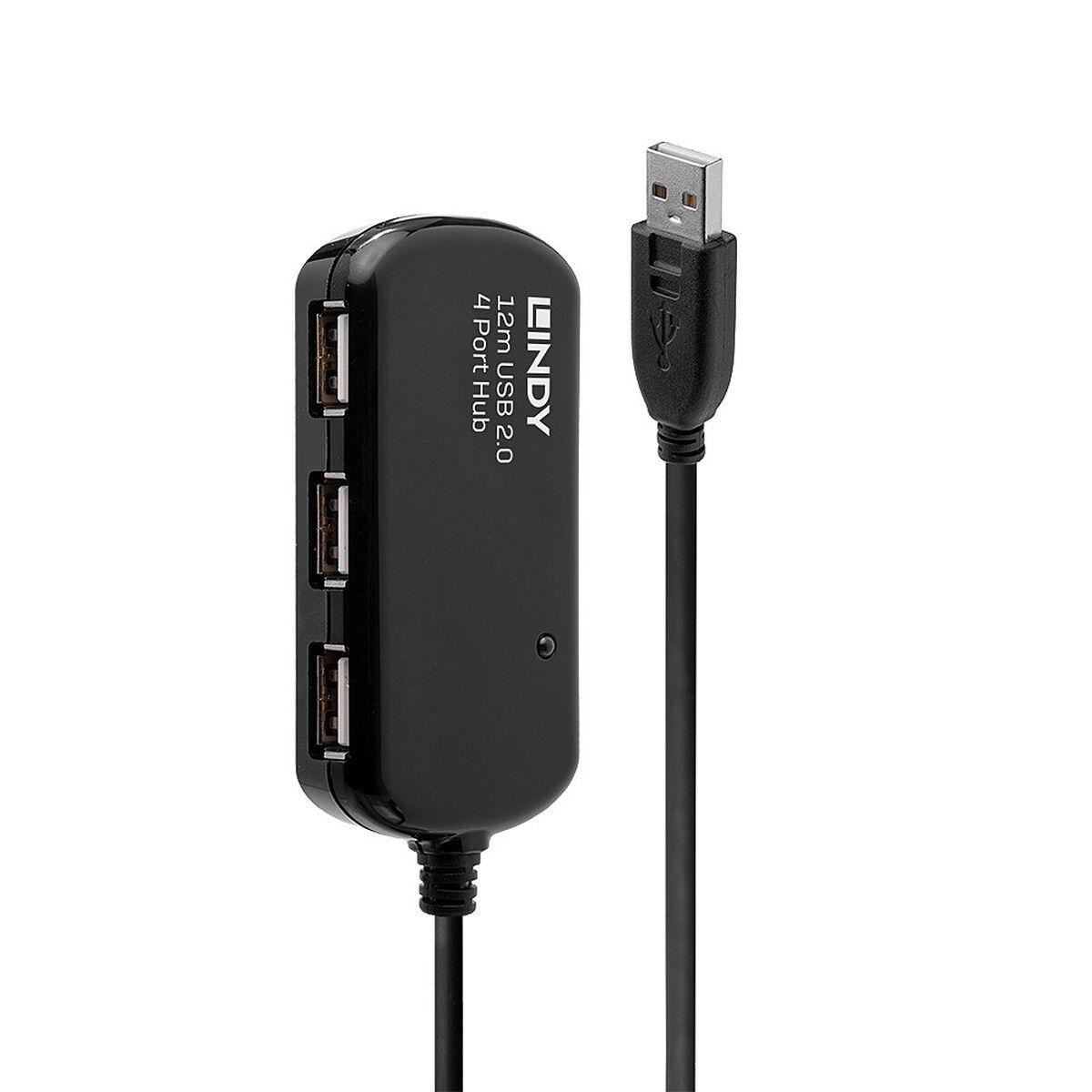 Hub USB LINDY 42783 12 m Preto