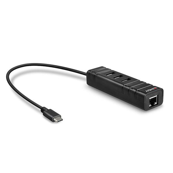 Hub USB LINDY 43249 Preto