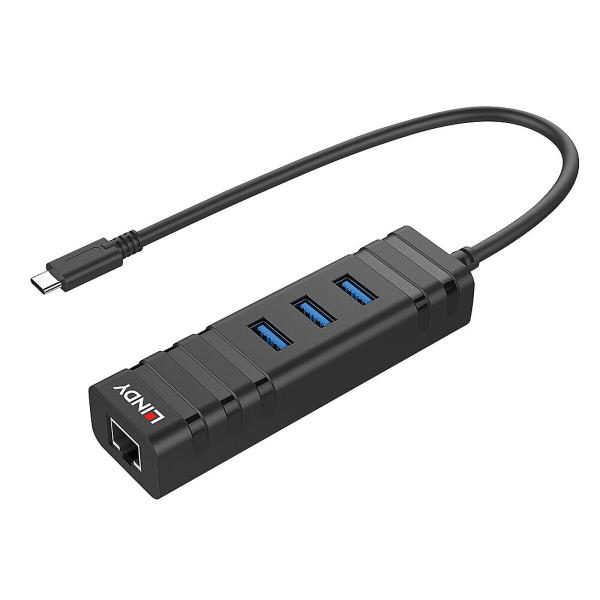 Hub USB LINDY 43249 Preto