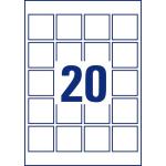 Etiquetas adesivas Avery Branco 25 Folhas 45 x 45 mm