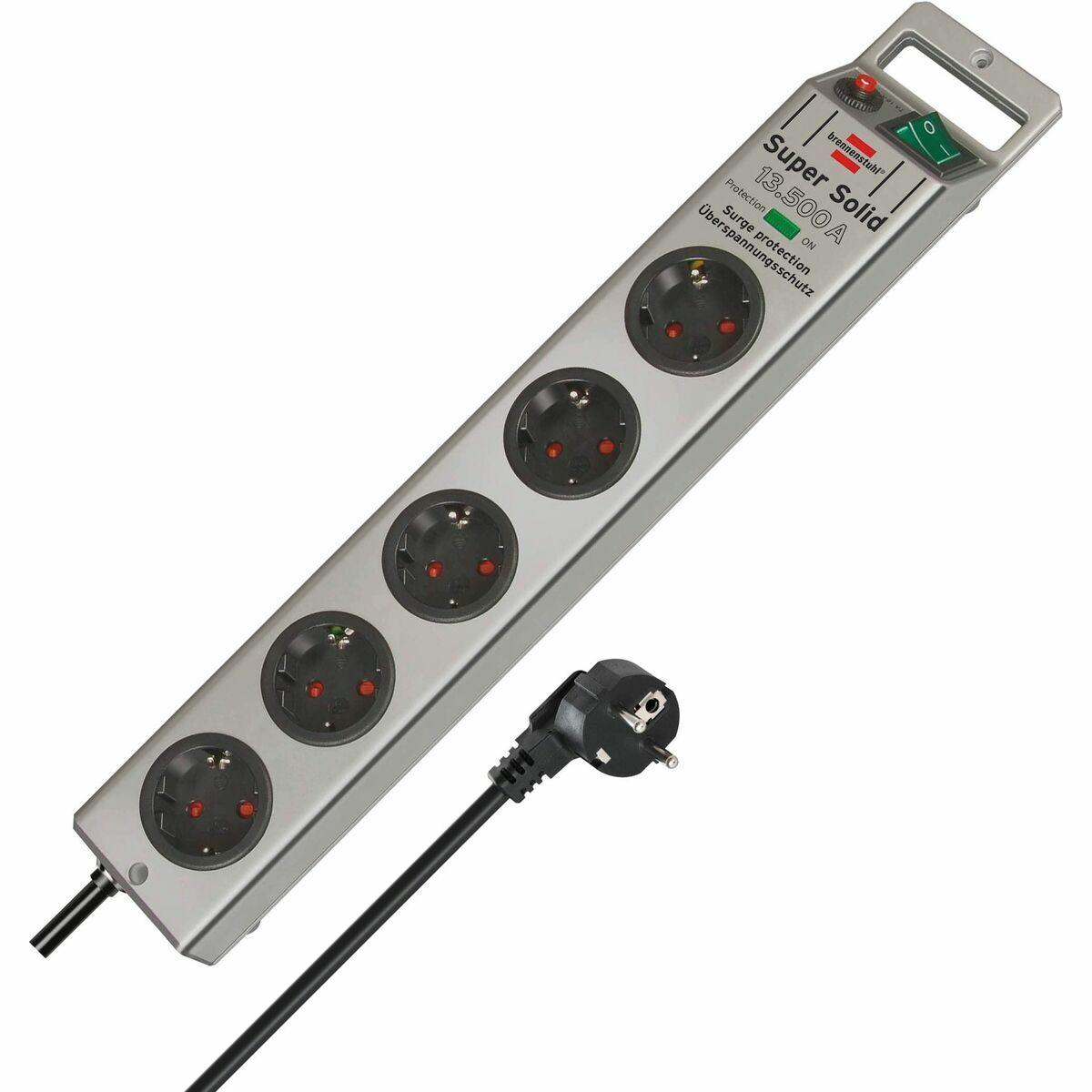 Extensão com 5 Tomadas com Interruptor Brennenstuhl Super-Solid 3600 W (2,5 m)