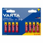 Pilhas Varta longlife max power aaa - lr03 1,5 V AAA (8 Peças) (10 Unidades)