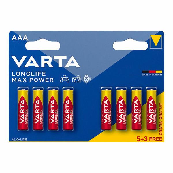 Pilhas Varta longlife max power aaa - lr03 1,5 V AAA (8 Peças) (10 Unidades)