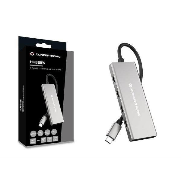 Hub USB Conceptronic 110519707101 Prateado