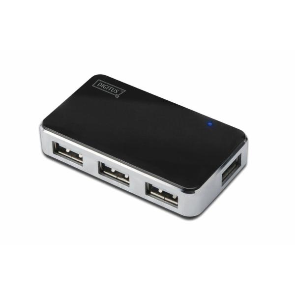 Hub USB Digitus DA-70220 Preto Preto/Cinzento
