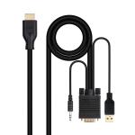 Cabo Conversor Nanocable VGA para HDMI + Audio 1.8m — Recondicionado