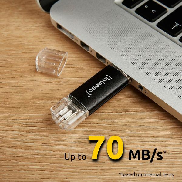 Memória USB INTENSO Twist Line 256 GB Antracite (2 Unidades)