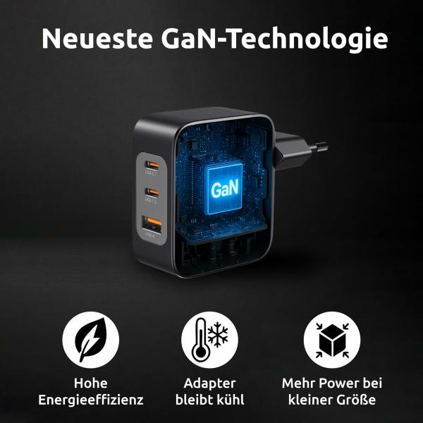 Carregador de Parede INTENSO GaN W100ACC Preto 100 W