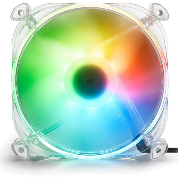 Ventoinha 120mm Shark Disc RGB 1000RPM 3 Pinos (Translúcida) - SHARKOON