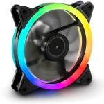 Ventoinha 120mm Shark Blades PWM RGB 1400RPM 4 Pinos (Preta) - SHARKOON