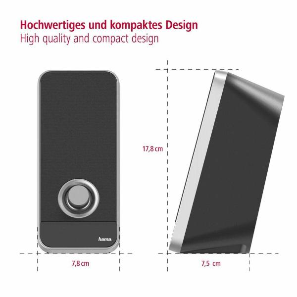 Altifalante PC Hama 00173133 Preto 6 W 4 W