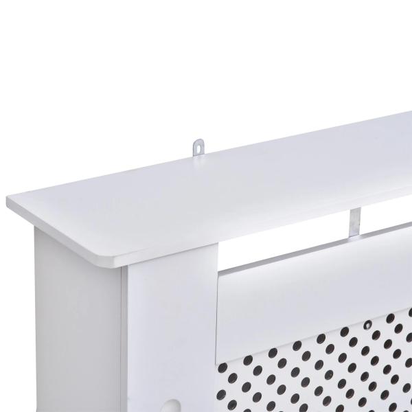 Cobertura de Radiador de MDF Cobertura para Radiador com Prateleira Estilo Moderno 111,5x82x19 cm Branco