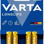 Blister 4x Pilhas Alcalinas LR03 AAA Long Life Extra Power - VARTA