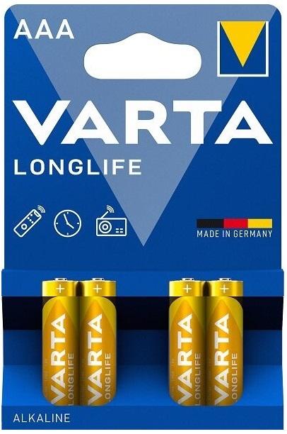 Blister 4x Pilhas Alcalinas LR03 AAA Long Life Extra Power - VARTA