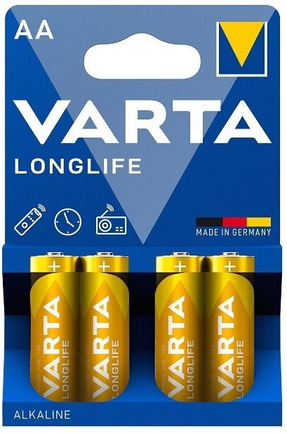 Blister 4x Pilhas Alcalinas LR6 AA Long Life Extra Power - VARTA