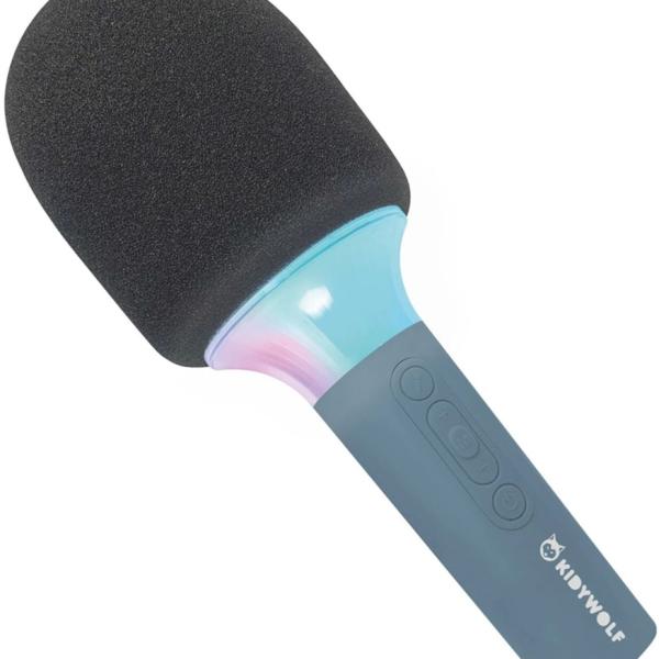 Microfone Bluetooth de Karaoke c/ Luz Azul - KIDYWOLF