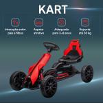 Kart a Pedais para Crianças com Assento Ajustável em 4 Posições, Travão de Mão e Rodas de EVA 100x58x58,5 cm Vermelho