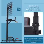 Torre de Exercícios Estação Multifuncional Altura Ajustável com 7 Orifícios para Treinamento Fitness para Casa Academia Escritório Carga Máxima 120kg 123x98x189 - 239cm Preto e Vermelho