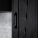 Coluna Casa de Banho com Compartimento Aberto Prateleiras Ajustáveis e Suporte para Papel Higiênico 20x20x185 cm Preto